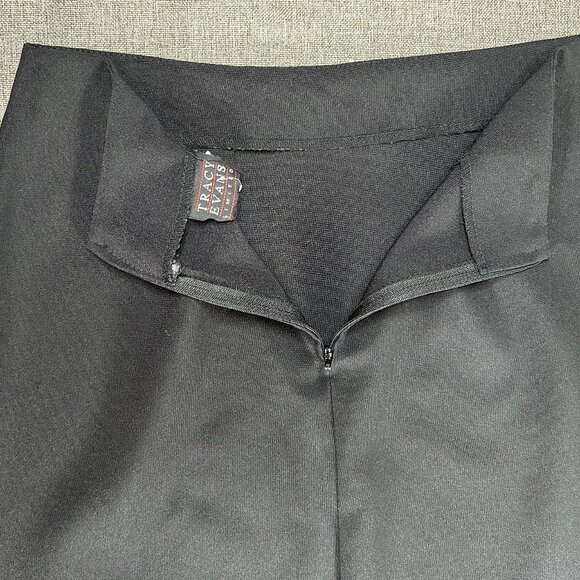 VTG Tracy Evans Maxi Pencil Skirt Women's 9 Black Business Office Side Slit USA - Picture 7 of 15